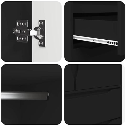 vidaXL Bathroom Cabinet Black 79.5 x 49 x 156 cm Engineered Wood