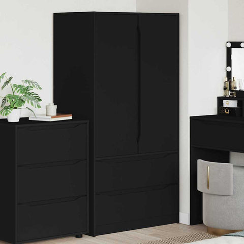 vidaXL Bathroom Cabinet Black 79.5 x 49 x 156 cm Engineered Wood
