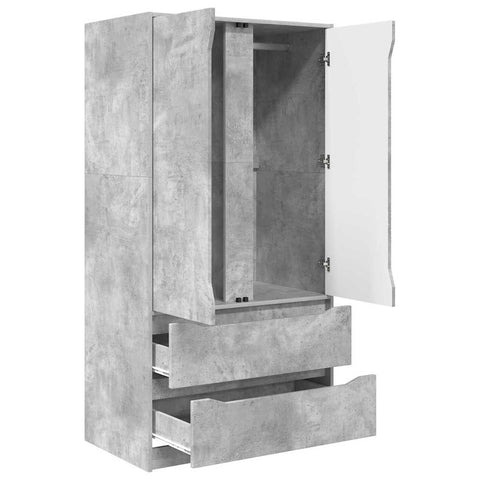 vidaXL Bathroom Cabinet with Drawer Concrete Grey 79.5 x 49 x 156 cm