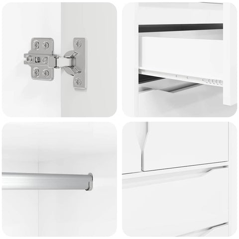 vidaXL Bathroom Cabinet with Door High Gloss White 79.5 x 49 x 156 cm