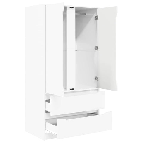 vidaXL Bathroom Cabinet with Door High Gloss White 79.5 x 49 x 156 cm