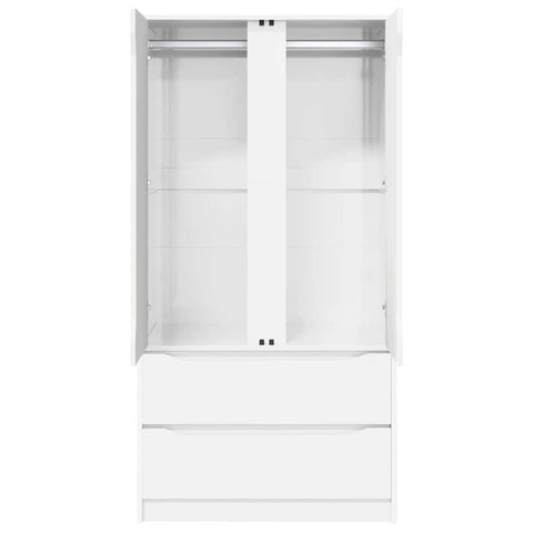 vidaXL Bathroom Cabinet with Door High Gloss White 79.5 x 49 x 156 cm