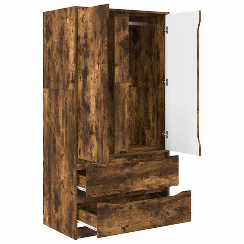 vidaXL Bathroom Cabinet Smoked Oak 79.5 x 49 x 156 cm Engineered Wood