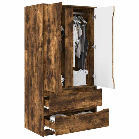 vidaXL Bathroom Cabinet Smoked Oak 79.5 x 49 x 156 cm Engineered Wood