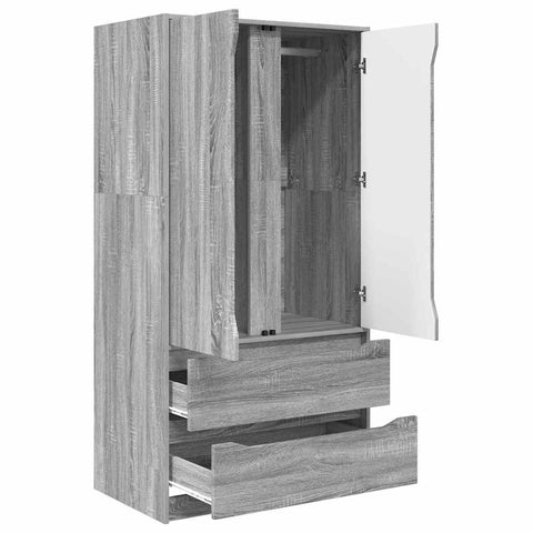 vidaXL Bathroom Cabinet Grey Sonoma 79.5 x 49 x 156 cm Engineered Wood