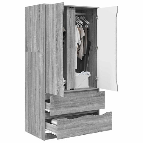 vidaXL Bathroom Cabinet Grey Sonoma 79.5 x 49 x 156 cm Engineered Wood