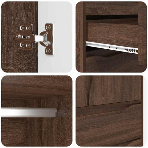 vidaXL Bathroom Cabinet Brown Oak 79.5 x 49 x 156 cm Engineered Wood