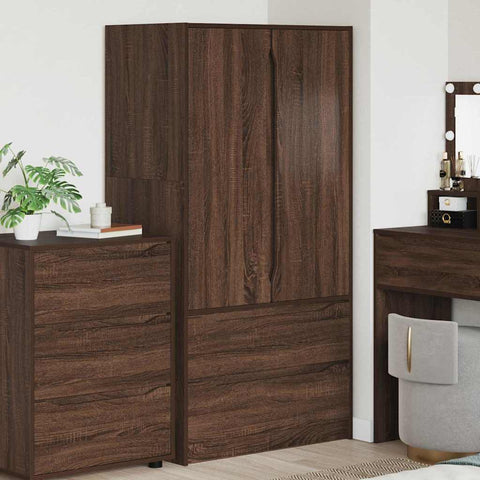 vidaXL Bathroom Cabinet Brown Oak 79.5 x 49 x 156 cm Engineered Wood