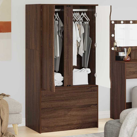 vidaXL Bathroom Cabinet Brown Oak 79.5 x 49 x 156 cm Engineered Wood