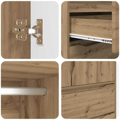 vidaXL Bathroom Cabinet Artisan Oak 79.5 x 49 x 156 cm Engineered Wood