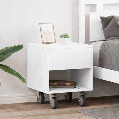 vidaXL Bedside Table 2 pcs White 40.5 x 40 x 48 cm Engineered Wood