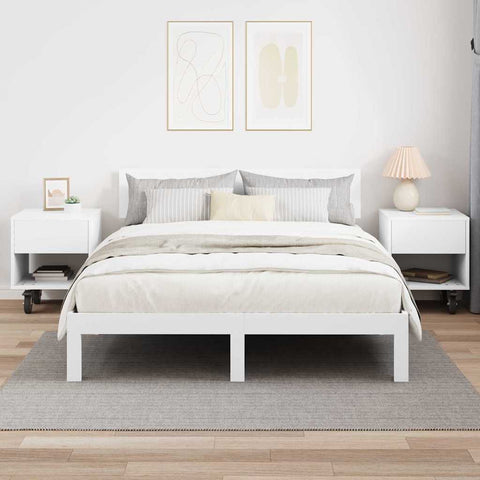 vidaXL Bedside Table 2 pcs White 40.5 x 40 x 48 cm Engineered Wood