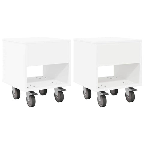 vidaXL Bedside Table 2 pcs White 40.5 x 40 x 48 cm Engineered Wood