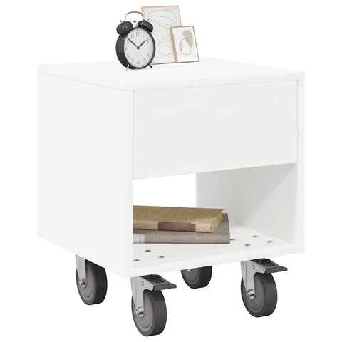 vidaXL Bedside Table 2 pcs White 40.5 x 40 x 48 cm Engineered Wood