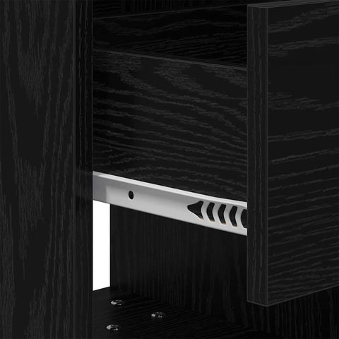 vidaXL Bedside Table Black Oak 40.5 x 40 x 48 cm Engineered Wood