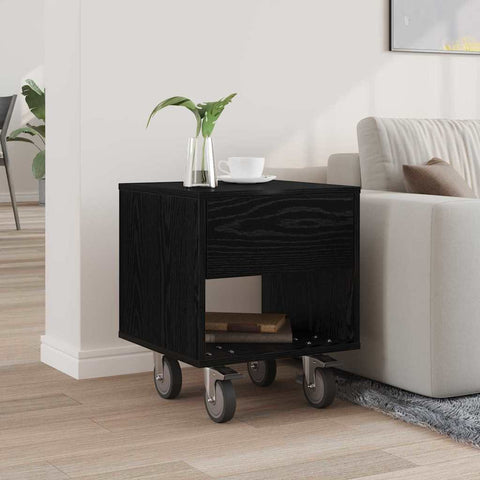 vidaXL Bedside Table Black Oak 40.5 x 40 x 48 cm Engineered Wood