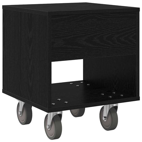 vidaXL Bedside Table 2 pcs Black Oak 40.5 x 40 x 48 cm Engineered Wood