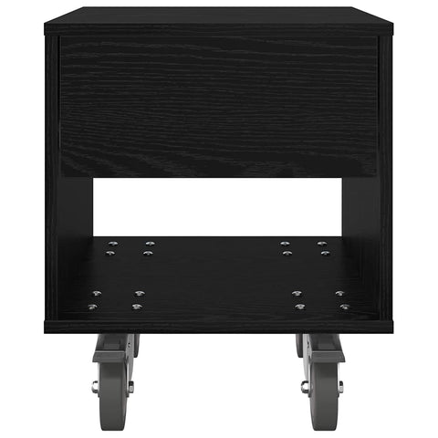 vidaXL Bedside Table 2 pcs Black Oak 40.5 x 40 x 48 cm Engineered Wood