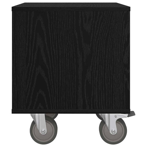 vidaXL Bedside Table 2 pcs Black Oak 40.5 x 40 x 48 cm Engineered Wood