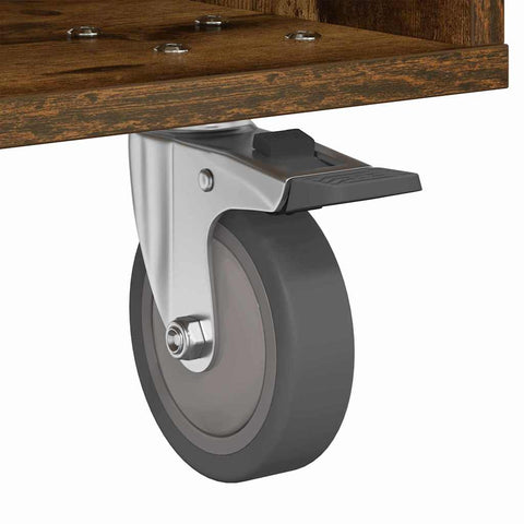 vidaXL Bedside Table Smoked Oak 40.5 x 40 x 48 cm Engineered Wood