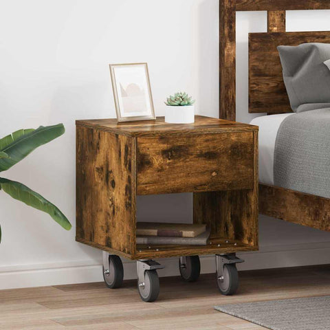 vidaXL Bedside Table 2 pcs Smoked Oak 40.5 x 40 x 48 cm