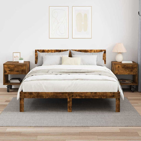 vidaXL Bedside Table 2 pcs Smoked Oak 40.5 x 40 x 48 cm