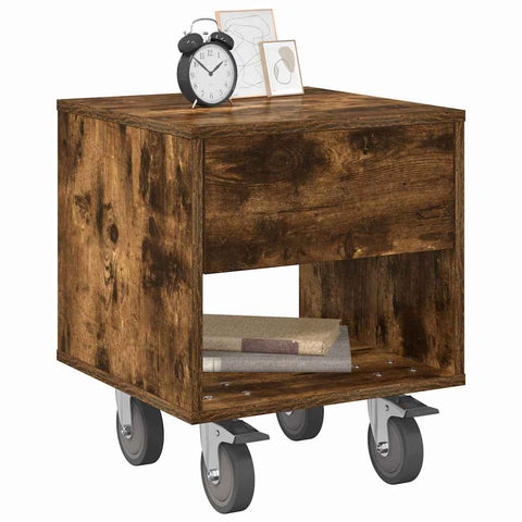 vidaXL Bedside Table 2 pcs Smoked Oak 40.5 x 40 x 48 cm