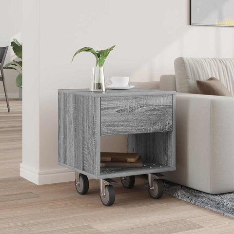 vidaXL Bedside Table Grey Sonoma 40.5 x 40 x 48 cm Engineered Wood