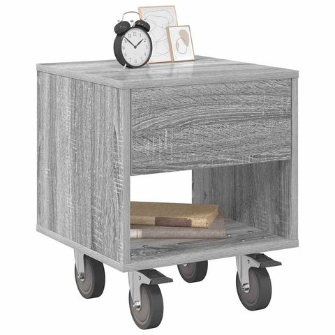vidaXL Bedside Table Grey Sonoma 40.5 x 40 x 48 cm Engineered Wood