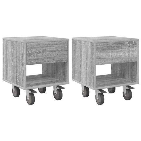 vidaXL Bedside Table 2 pcs Grey Sonoma 40.5 x 40 x 48 cm