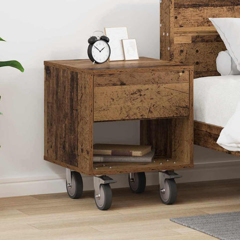 vidaXL Bedside Table Old Wood 40.5 x 40 x 48 cm Engineered Wood