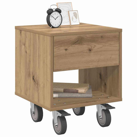 vidaXL Bedside Table Artisan Oak 40.5 x 40 x 48 cm Engineered Wood