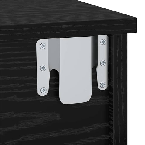 vidaXL Bedside Table 2 pcs Black Oak 40 x 31 x 15 cm Engineered Wood