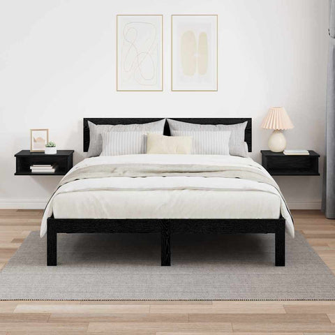 vidaXL Bedside Table 2 pcs Black Oak 40 x 31 x 15 cm Engineered Wood