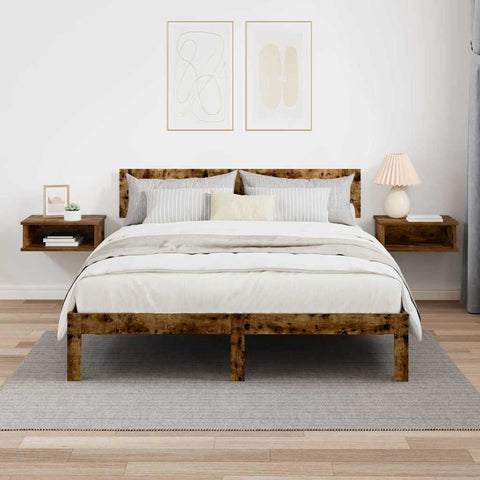 vidaXL Bedside Table 2 pcs Smoked Oak 40 x 31 x 15 cm Engineered Wood