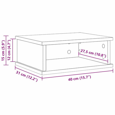 vidaXL Bedside Table Artisan Oak 40 x 31 x 15 cm Engineered Wood