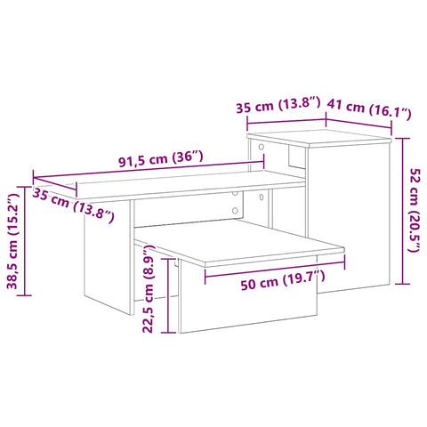 vidaXL Console Table Smoked Oak 80 x 50 x 225 cm Engineered Wood