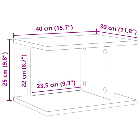vidaXL Bedside Table Black Oak 40 x 30 x 25 cm Engineered Wood