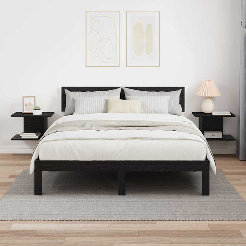 vidaXL Bedside Table 2 pcs Black Oak 40 x 30 x 25 cm Engineered Wood