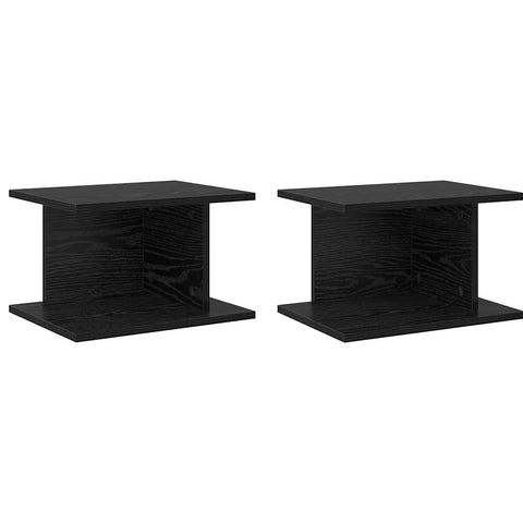 vidaXL Bedside Table 2 pcs Black Oak 40 x 30 x 25 cm Engineered Wood
