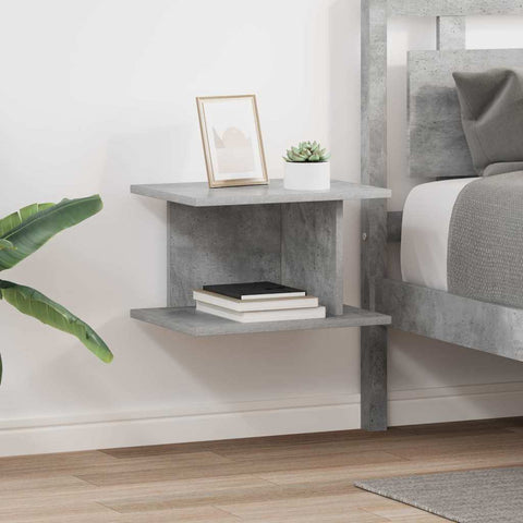 vidaXL Bedside Table 2 pcs Concrete Grey 40 x 30 x 25 cm