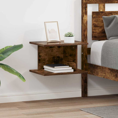 vidaXL Bedside Table 2 pcs Smoked Oak 40 x 30 x 25 cm Engineered Wood