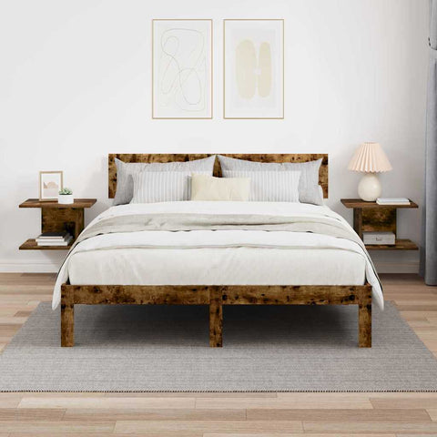 vidaXL Bedside Table 2 pcs Smoked Oak 40 x 30 x 25 cm Engineered Wood