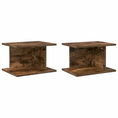 vidaXL Bedside Table 2 pcs Smoked Oak 40 x 30 x 25 cm Engineered Wood