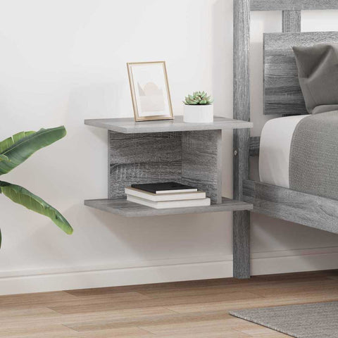 vidaXL Bedside Table 2 pcs Grey Sonoma 40 x 30 x 25 cm Engineered Wood