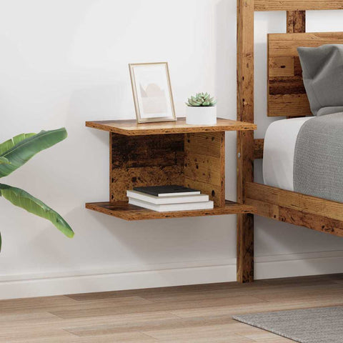 vidaXL Bedside Table 2 pcs Old Wood 40 x 30 x 25 cm Engineered Wood