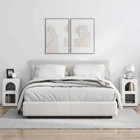 vidaXL Bedside Table 2 pcs White 29.5 x 35 x 50 cm Engineered Wood