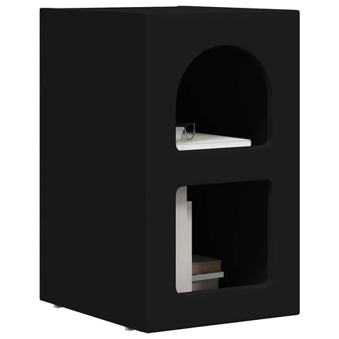 vidaXL Bedside Table Black 29.5 x 35 x 50 cm Engineered Wood