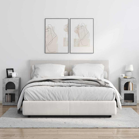 vidaXL Bedside Table 2 pcs Concrete Grey 29.5 x 35 x 50 cm