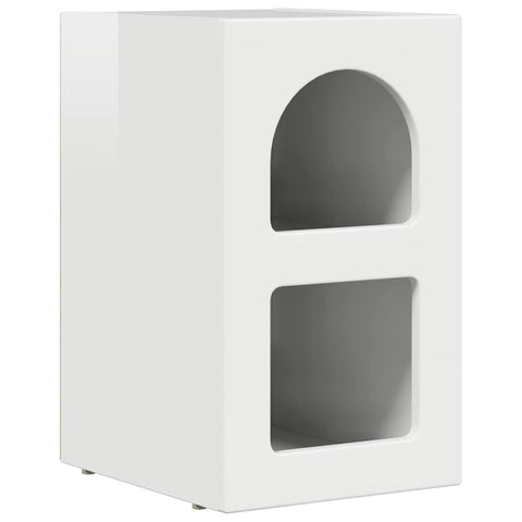 vidaXL Bedside Table High Gloss White 29.5 x 35 x 50 cm